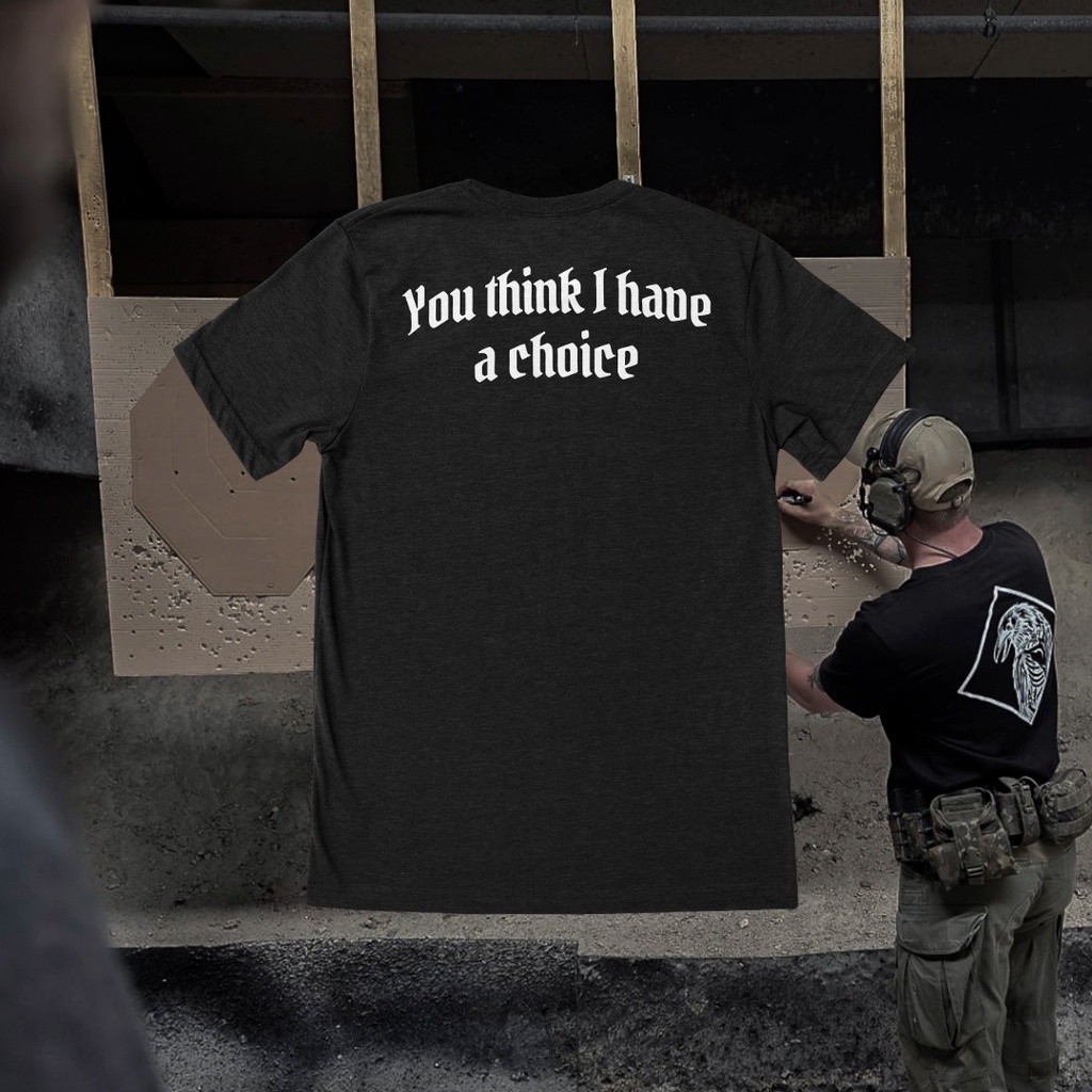 No Choice Tee in Heather Black, Rückseite